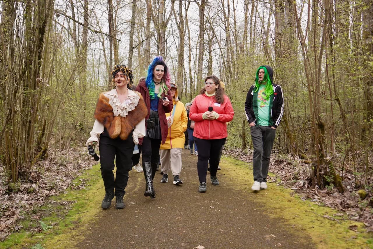 Drag artists with biology backgrounds host this Portland hiking club. The nature facts are wild